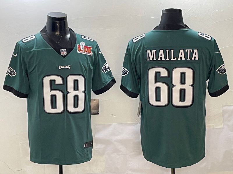 Men Philadelphia Eagles #68 Mailata Green Second generations 2025 Nike Vapor Limited NFL Jersey style 2